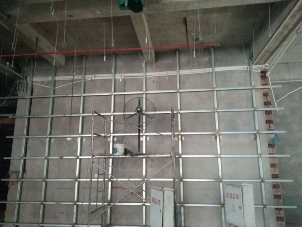 朗天通訊，室內(nèi)裝修工程，墻面處理